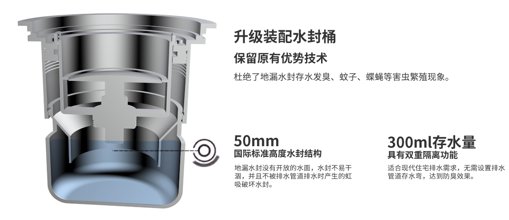 升级装配水封桶